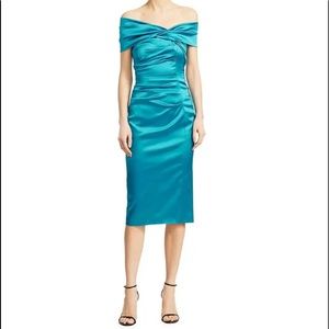 Talbot Runhof Satin Duchess Cocktail Dress